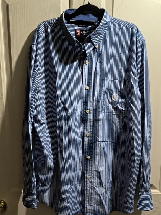 Chaps Other - Chaps Men’s Blue and White Pinstripe Button-Up Shirt